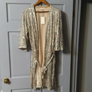 Skies Are Blue Silver Sequin Duster